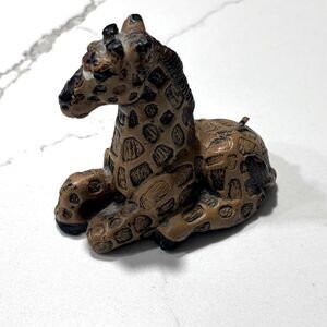 Giraffe Shaped Brown Animal Mold Print Hand crafted 4” Candle